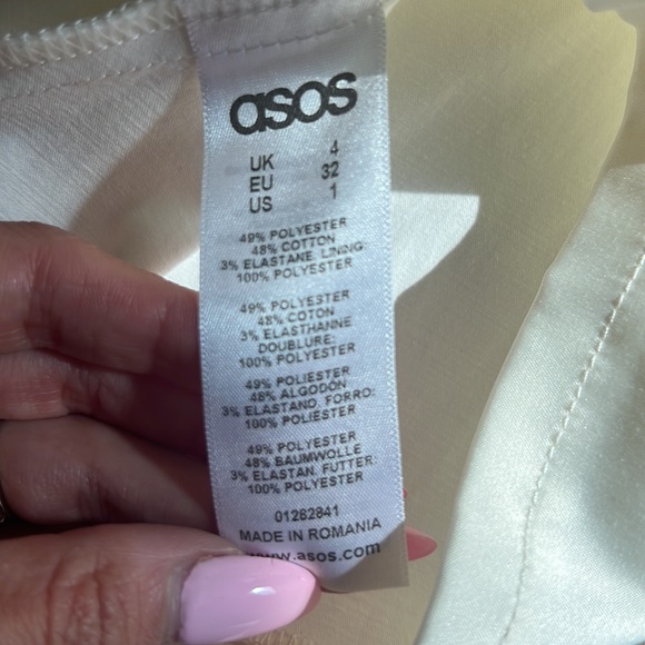 Cream peplum asos petite top size us 1 uk 4 - Picture 4 of 4